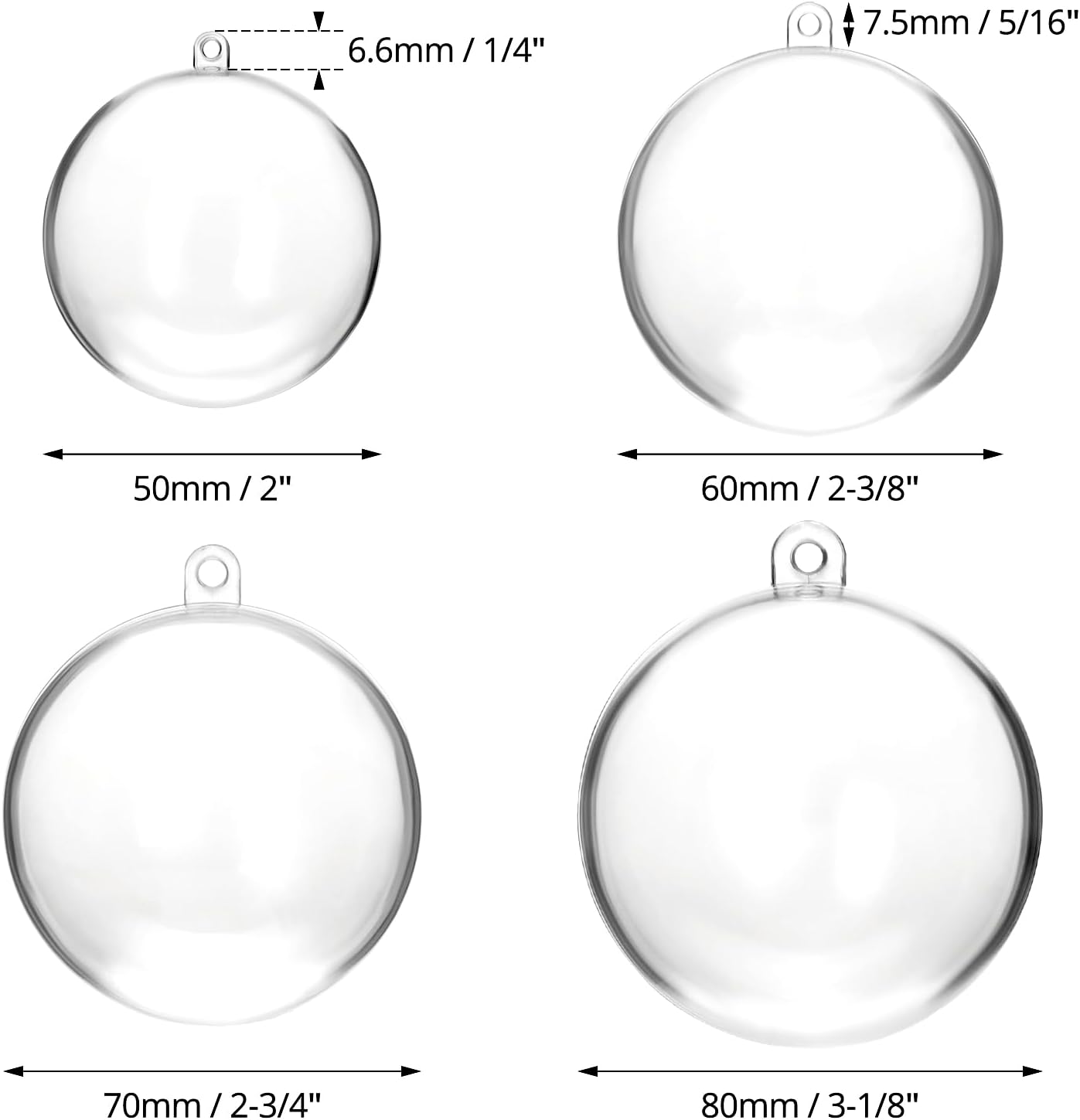 Pack of 20 Transparent Plastic Baubles