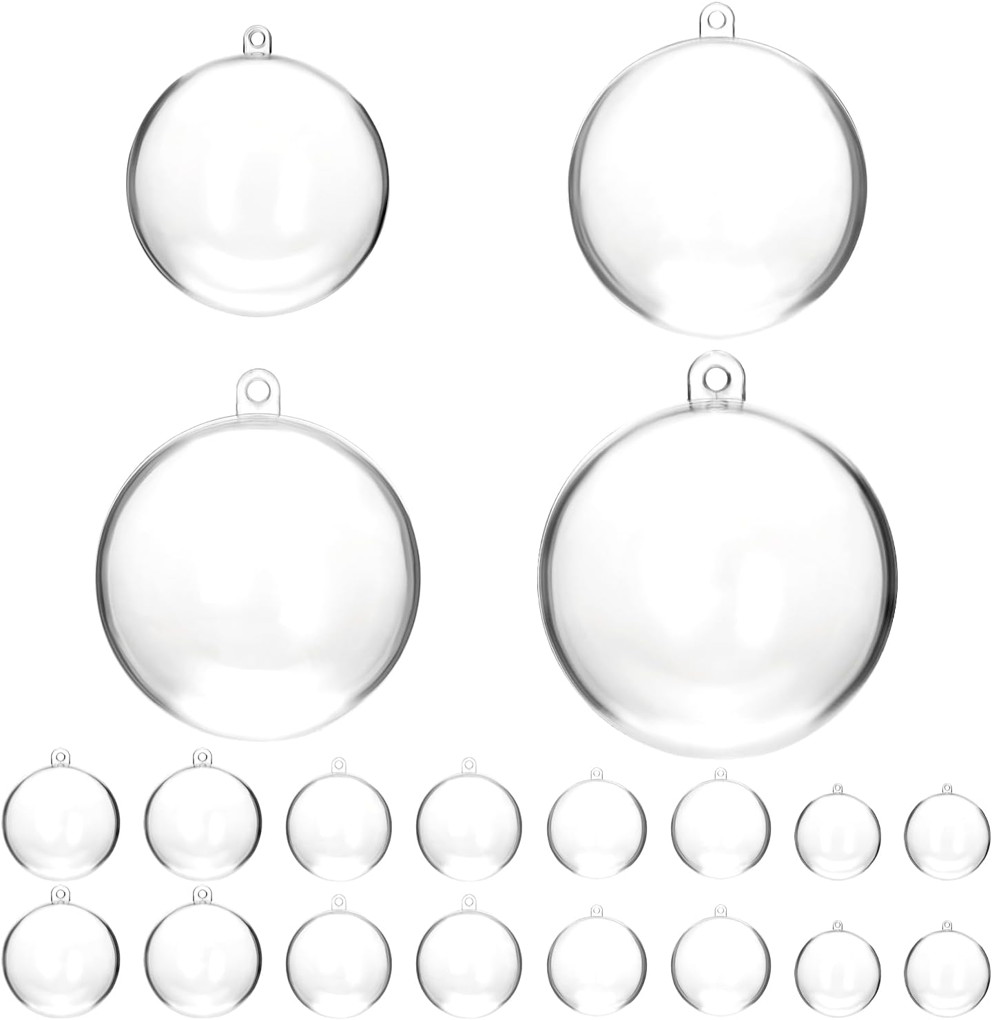 Pack of 20 Transparent Plastic Baubles