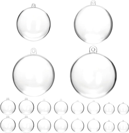 Pack of 20 Transparent Plastic Baubles